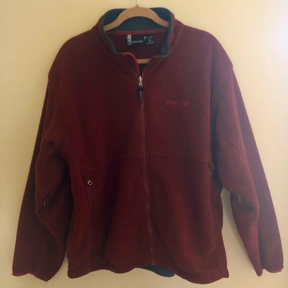Marmot Fleece Zip Up Jacket Maroon XL
